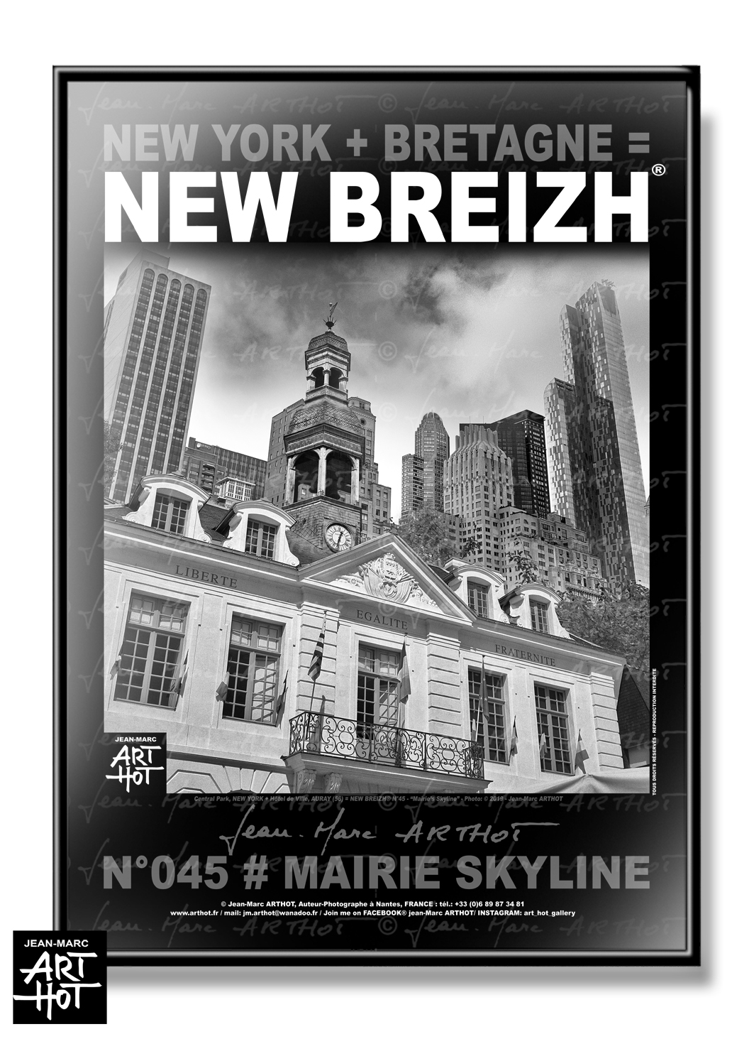arthot-photo-art-b&w-new-york-bretagne-newbreizh-045-morbihan-56-auray-mairie-manhattan-AFFICHE